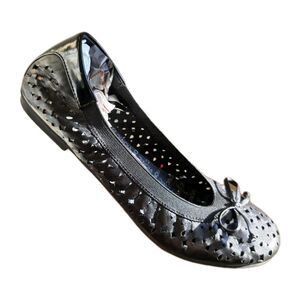 Vionic Black Leather Upper ORTHAHEEL Sandal Bow Ballet Size 7.5 *no Insoles*